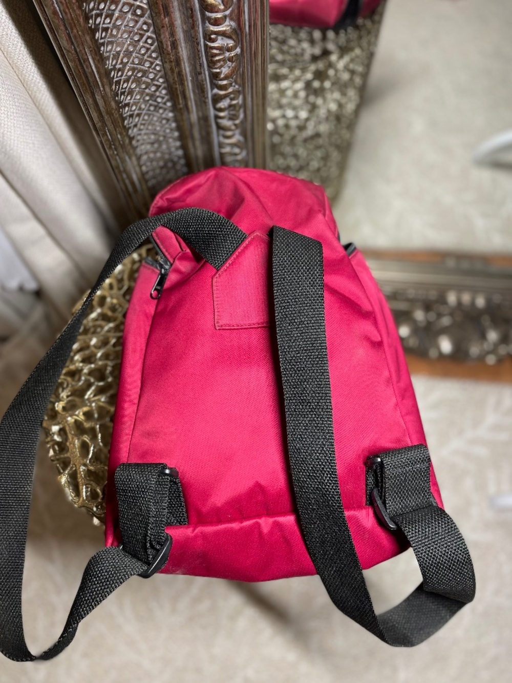 Kate Spade New York Vintage Red Nylon Mini Backpack Book Bag - Picture 5 of 7